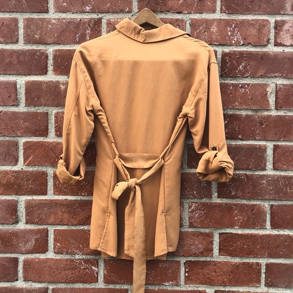 Mustard Cuffed Long Sleeve and Faux Suede Pockets! - Picture 3 of 8